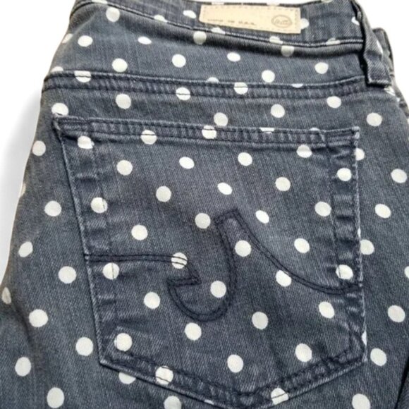 AG Adriano Goldschmied "The Stevie Ankle" Polka Dot Slim Straight Leg Jeans - Picture 11 of 14